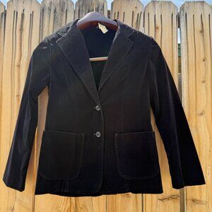 Vintage 70s Black Velveteen Velvet Mod Blazer | Size Small